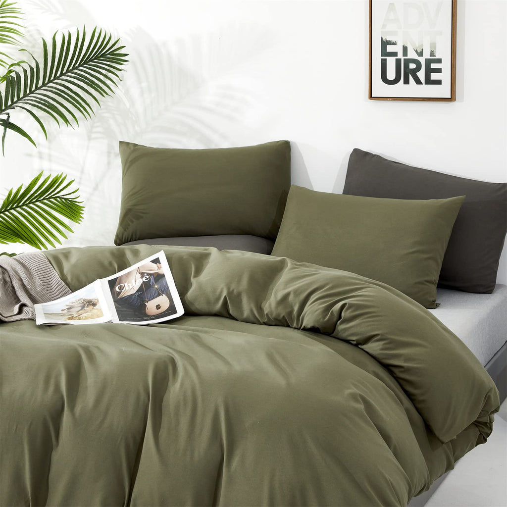 Clothknow Olive Green Comforter Set California King 3Pcs Dark Green Bedding Comforter Sets Light Green Comforter Green Comforter Sets Cal King