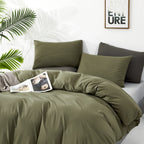 Clothknow Olive Green Comforter Set California King 3Pcs Dark Green Bedding Comforter Sets Light Green Comforter Green Comforter Sets Cal King