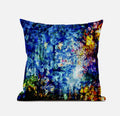 HomeRoots Light Green Grey 20' Bright Blue Yellow Springtime Zippered Suede Throw Pillow