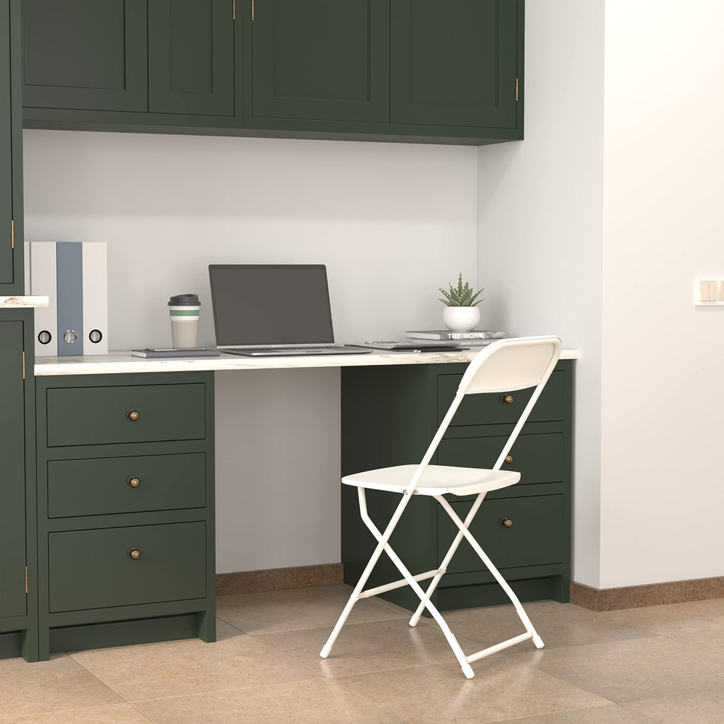 Flash Furniture Hercules Series Plastic Folding Chair - White - 6 Pack 650Lb Weight Capacity Comfortable Event Chair-Lightweight Folding Chair