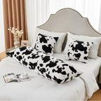 Sochow Body Pillow Cover 21X54 Inches, Super Soft And Cozy Cow Print Fleece Long Body Pillowcase With Zipper Closure,1 Pack, Bla