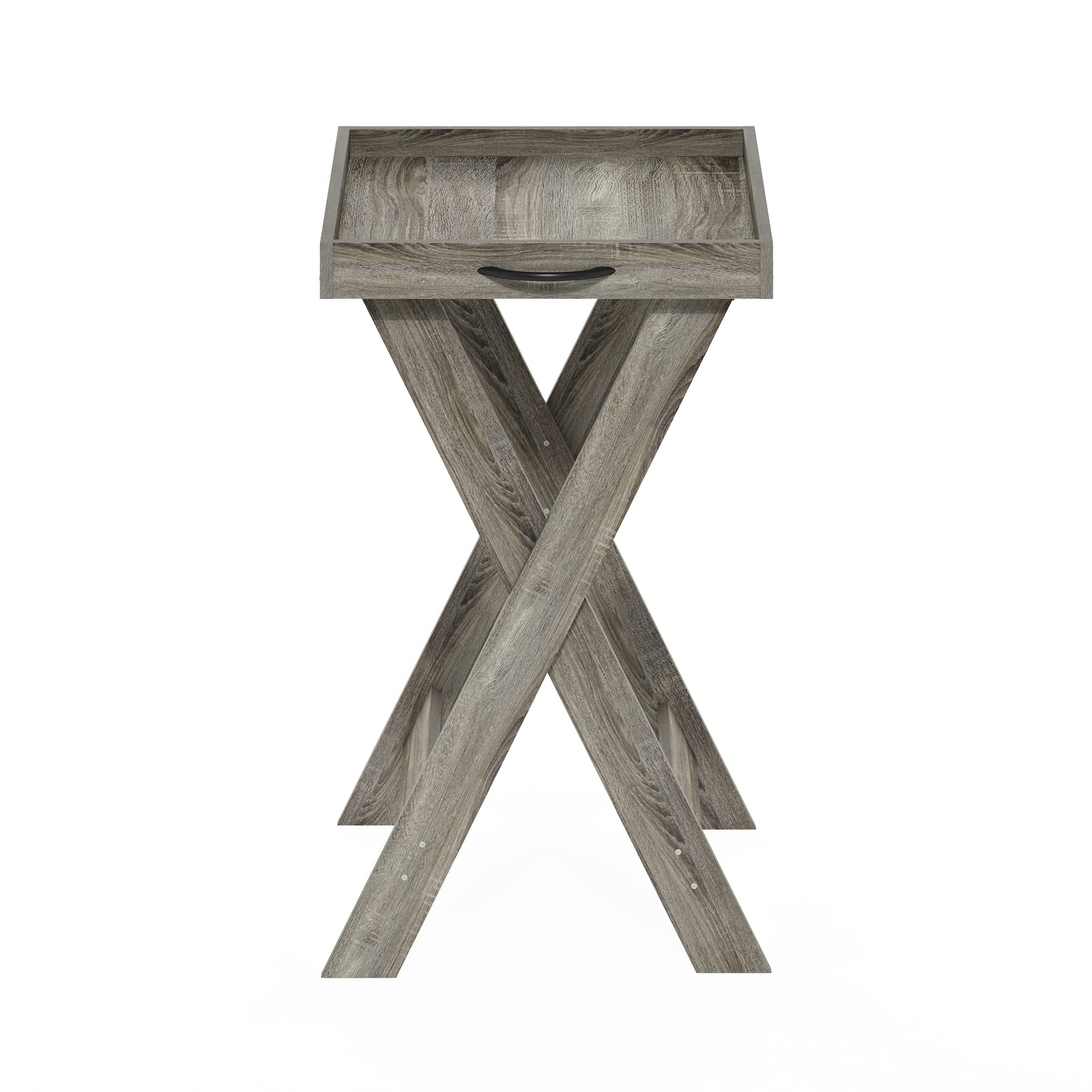 Furinno Classic Tray Table with Removable Tray, French Oak