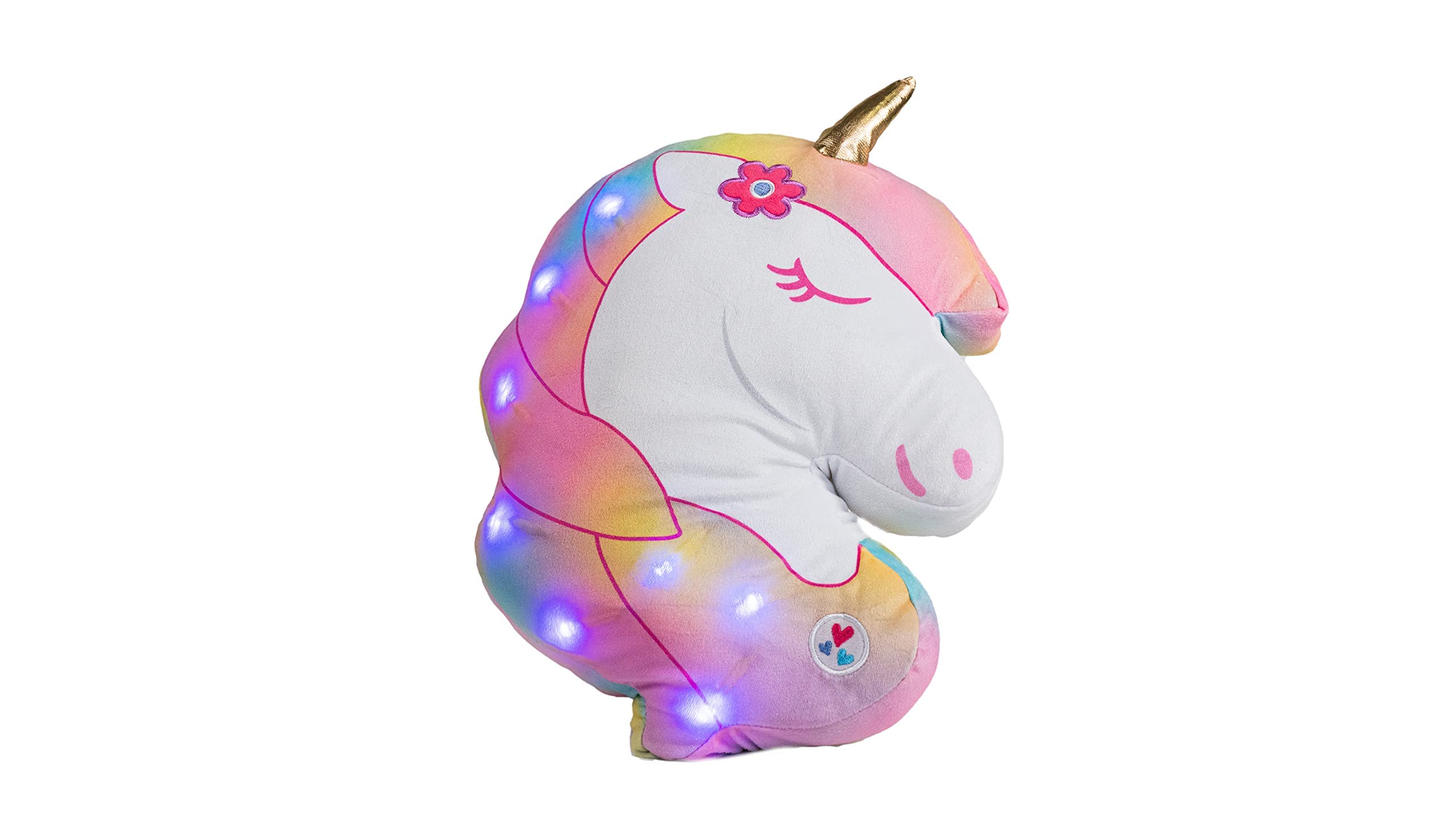 Light Up Pillow for Kids, Plush Led Night Light for Boys and Girls, Oeko TEX Certified, Toddlers Light Up Sleeping Toy, Rainbow 