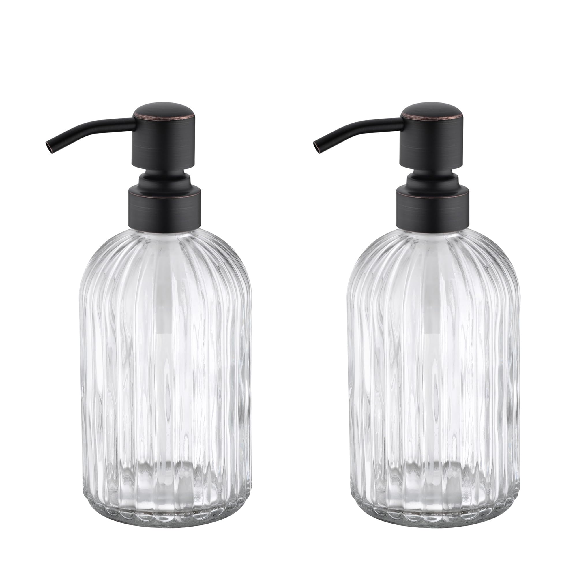 Leetcp Soap Dispenser, Dish Soap Dispenser, Bathroom Liquid Soap Dispenser, with Rustproof Stainless Steel Pump, 16 Oz Oil Rubbe