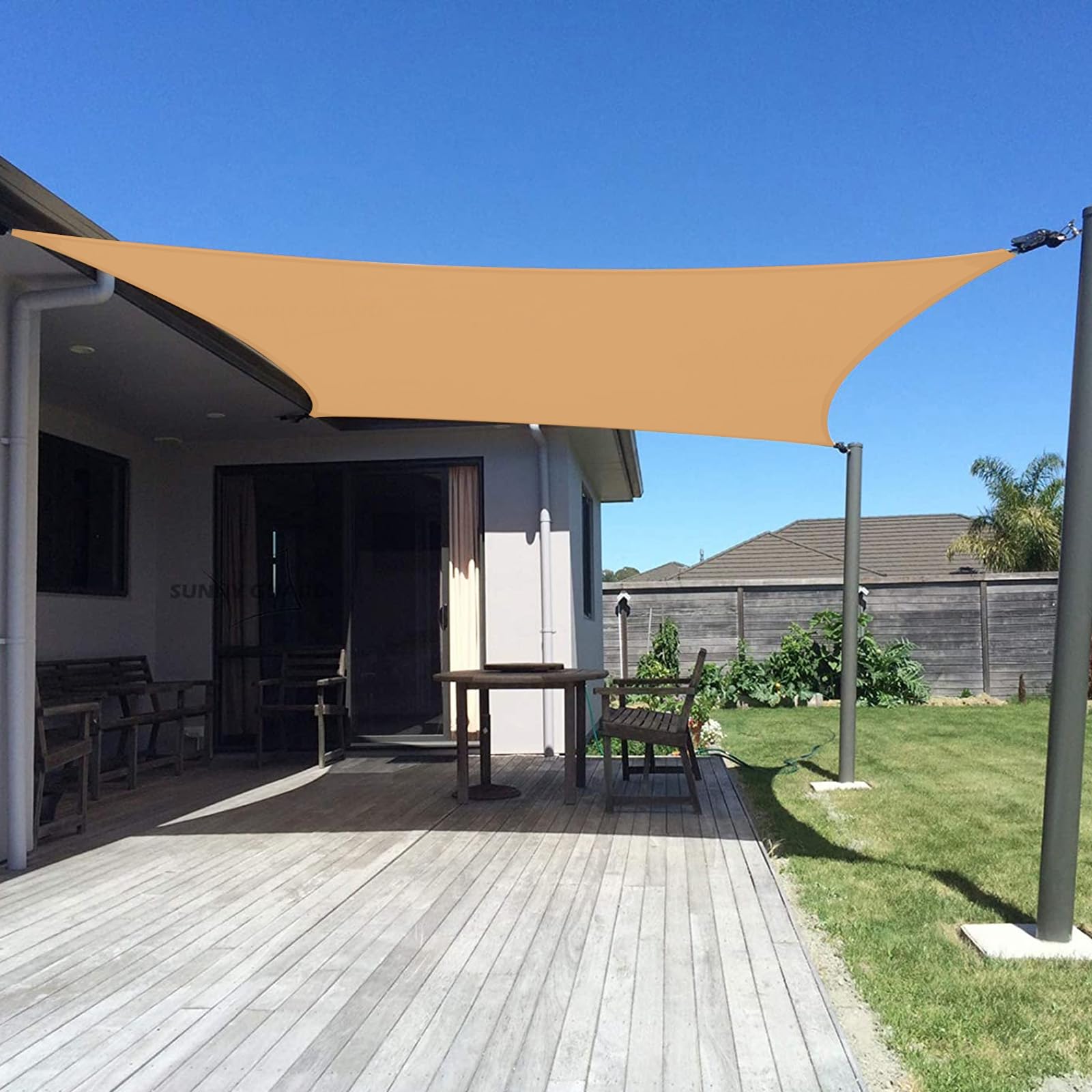 Sunny Guard Custom Size 10'X24' Peach Fuzz Sun Shade Sail Rectangle Uv Block Shade For Backyard Yard Patio Deck Garden.(Customiz