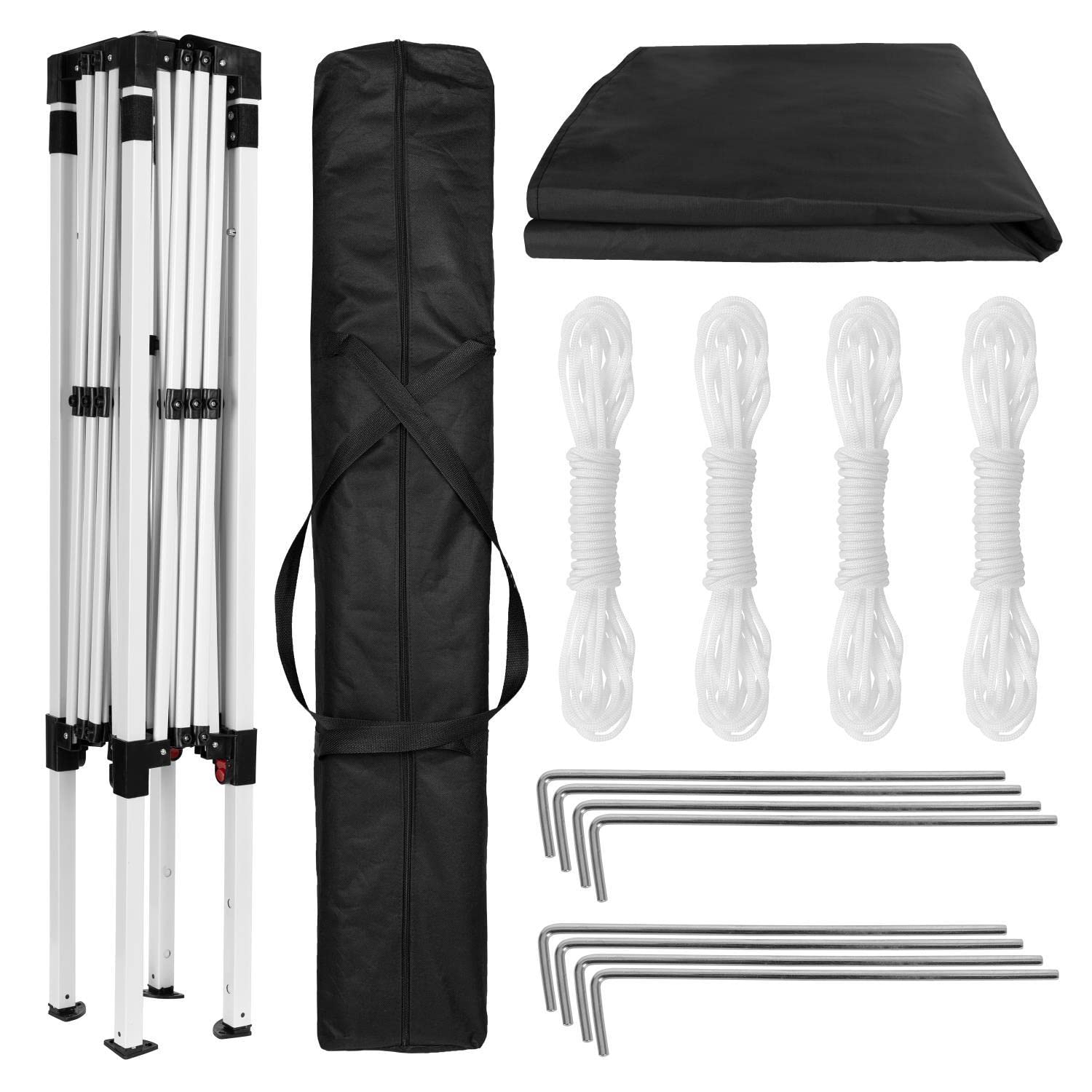 Flash Furniture Harris 8'X8' Black Outdoor Pop Up Event Slanted Leg Canopy Tent With Carry Bag