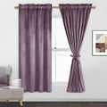 Jiuzhen Lavender Velvet Curtains For Bedroom - 63 Inches Thermal Insualted Room Darkening Rod Pocket Home Decoration Blackout Dr