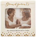 Enesco Our Name is Mud Grandparents Smile Ceramic, 4x5 Photo Frame, Multicolor