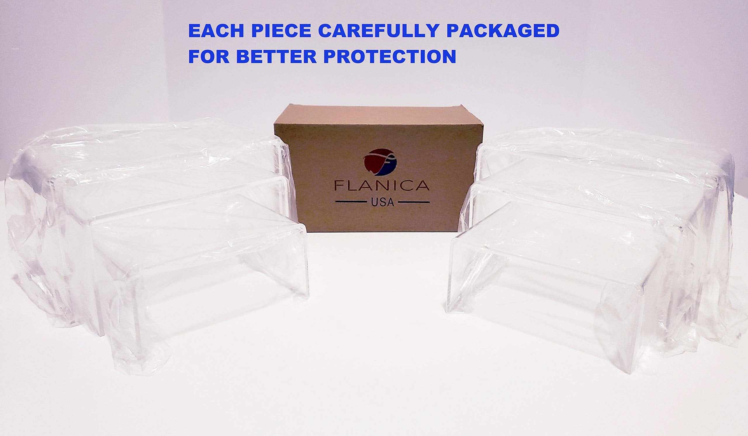 Flanicausa 6 Pieces Set - Clear Acrylic Display Riser Set, Acrylic Display Stand