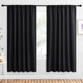 NICETOWN Halloween Black Blackout Curtain Blinds - Solid Thermal Insulated Window Treatment Blackout Drapes for Bedroom (2 Panel