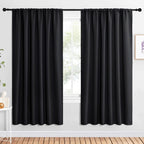 NICETOWN Halloween Black Blackout Curtain Blinds - Solid Thermal Insulated Window Treatment Blackout Drapes for Bedroom (2 Panel