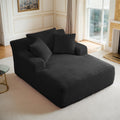 Keainvren Oversized Chaise Lounge Chair Indoor Corduroy Sofa Bed with Throw Pillows Recliner Chair Comfy Large Deep Seat Sofa Co