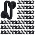 HAKDAY 60PCS Hanger Connector Hooks, Black Clothes Hanger Connector Heavy Duty Space Saving Hooks for Velvet Hangers Wooden Hang