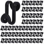 HAKDAY 60PCS Hanger Connector Hooks, Black Clothes Hanger Connector Heavy Duty Space Saving Hooks for Velvet Hangers Wooden Hang