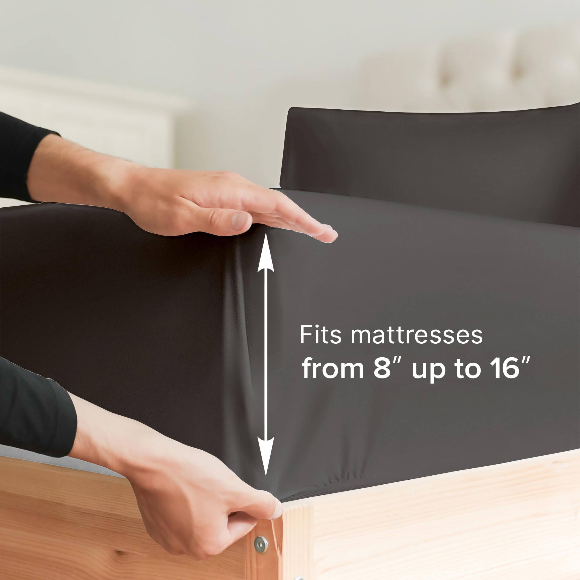 Twin Size Fitted Bed Sheet - Hotel Luxury Single Fitted Bottom Sheet Only - Fits Mattress Between 8 To 16 Inches - Deep Pockets, Extra Soft And Wrinkle Free - Easy-Fit, Breathable & Cooling - Charcoal