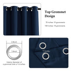 Ryb Home Blackout Curtains For Patio - Solid Grommet Curtains Large Window Panels Energy Efficiency Privacy Shades For Wall Divider Bedroom Living Room Garege Basement, W 100 X L 95, Navy Blue