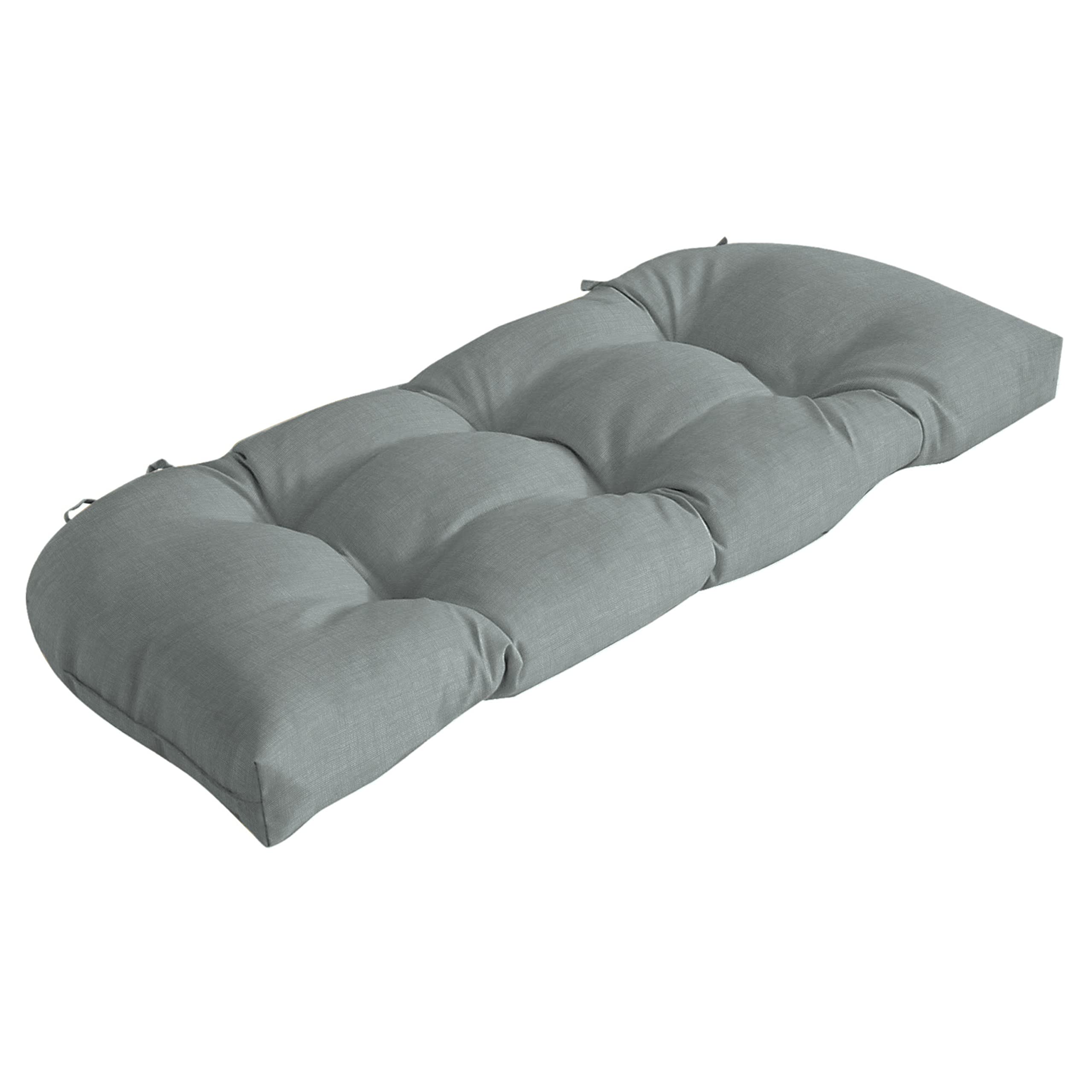 Arden Selections Outdoor Wicker Settee Cushion, 41.5 X 18, Rain-Proof, Fade Resistant 41.5 X 18, Stone Grey Leala
