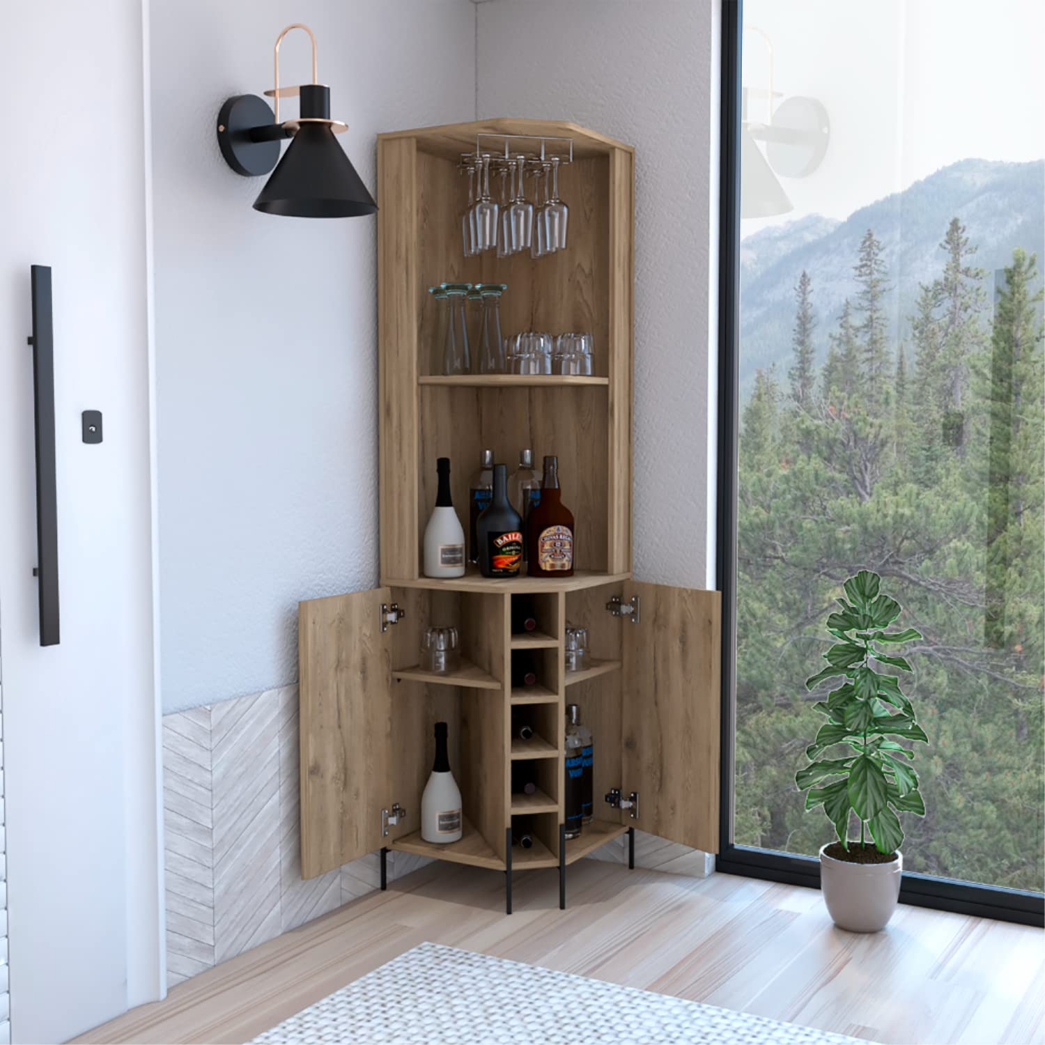 Bosnia Corner Bar Cabinet - Thumbnail 2