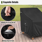 Mr. Cover Outdoor Chair Covers Waterproof, Patio Furniture Covers For Rocking Chair, Fits Up To 35W X 37D X 36H Inches, Air Vent And Handles Included, Black, 2 Pack