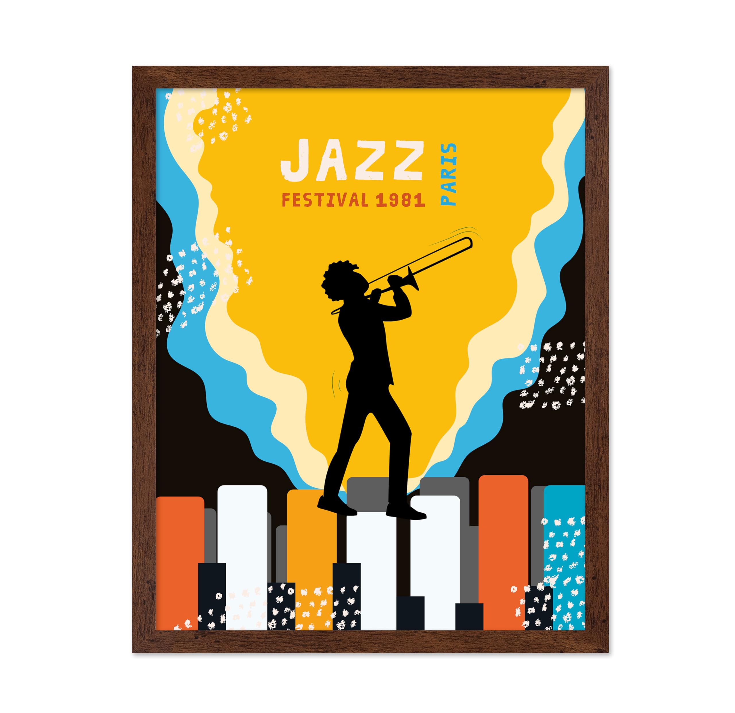 Poster Master Vintage Jazz Poster - Retro Paris Jazz Festival Print - Music Art - Gift for Men, Women, Musician - Advertising De