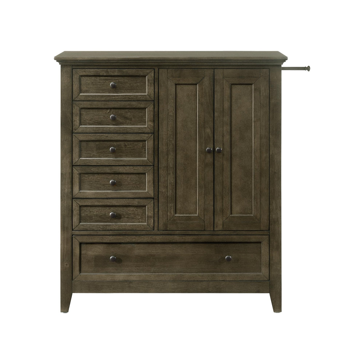 Intercon San Mateo Youth 6-Drawer Rubberwood Chifferobe, Gray