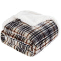 Touchat Sherpa Plaid Throw Blanket, Fuzzy Fluffy Cozy Soft Blanket, Fleece Flannel Plush Twin Size Microfiber Blanket For Couch