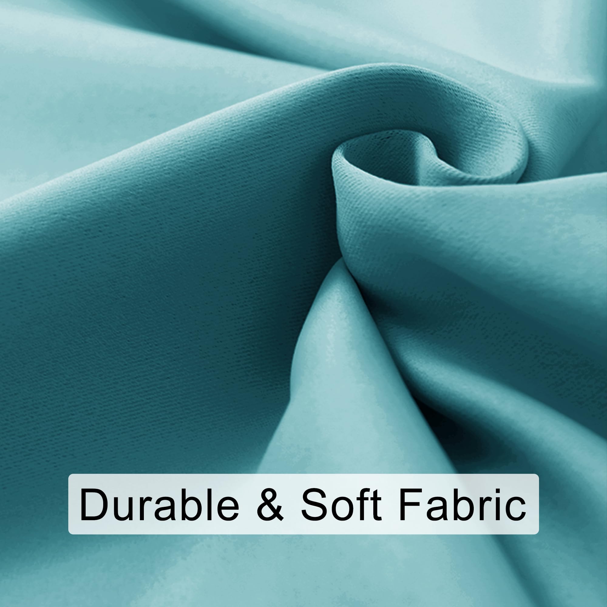 Jiuzhen Blackout Curtains For Bedroom - Curtain Drapes Set Of 2 Panels With Tiebacks, Room Darkening Thermal Curtains, 42 X 72 Inches, Light Blocking Curtains For Living Room, Turquoise