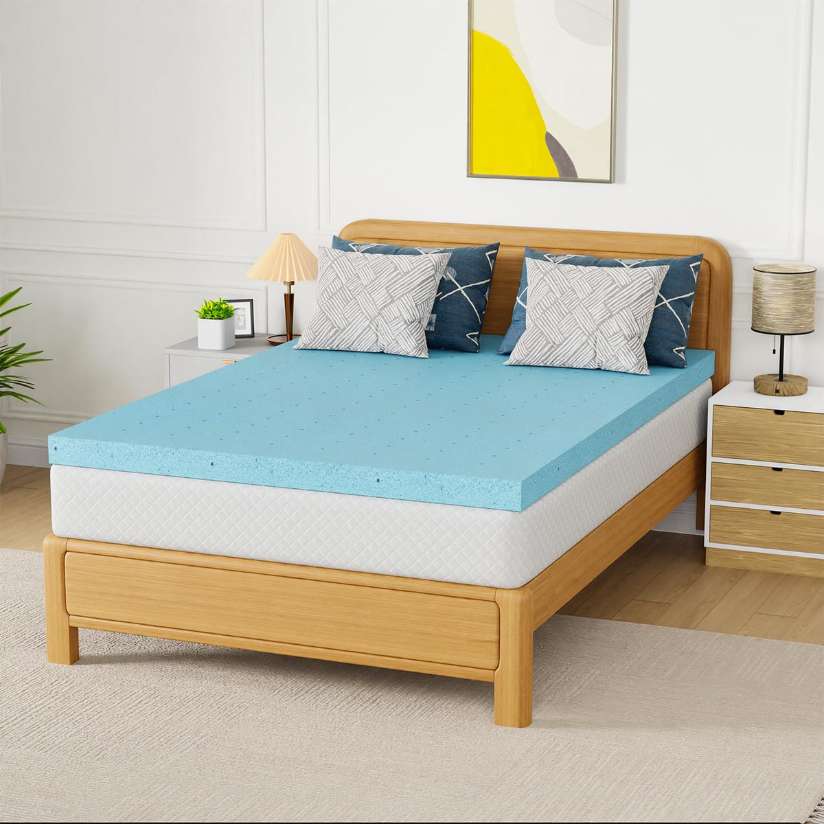 Paylesshere 3 Inch Gel Memory Foam Mattress Topper/Cooling Gel Infused Mattress Topper/Certipur-Us Certified, (Full)