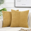 Fancy Homi 2 Packs Mustard Yellow Decorative Throw Pillow Covers 20X20 Inch For Living Room Couch Bed Sofa, Farmhouse Boho Home