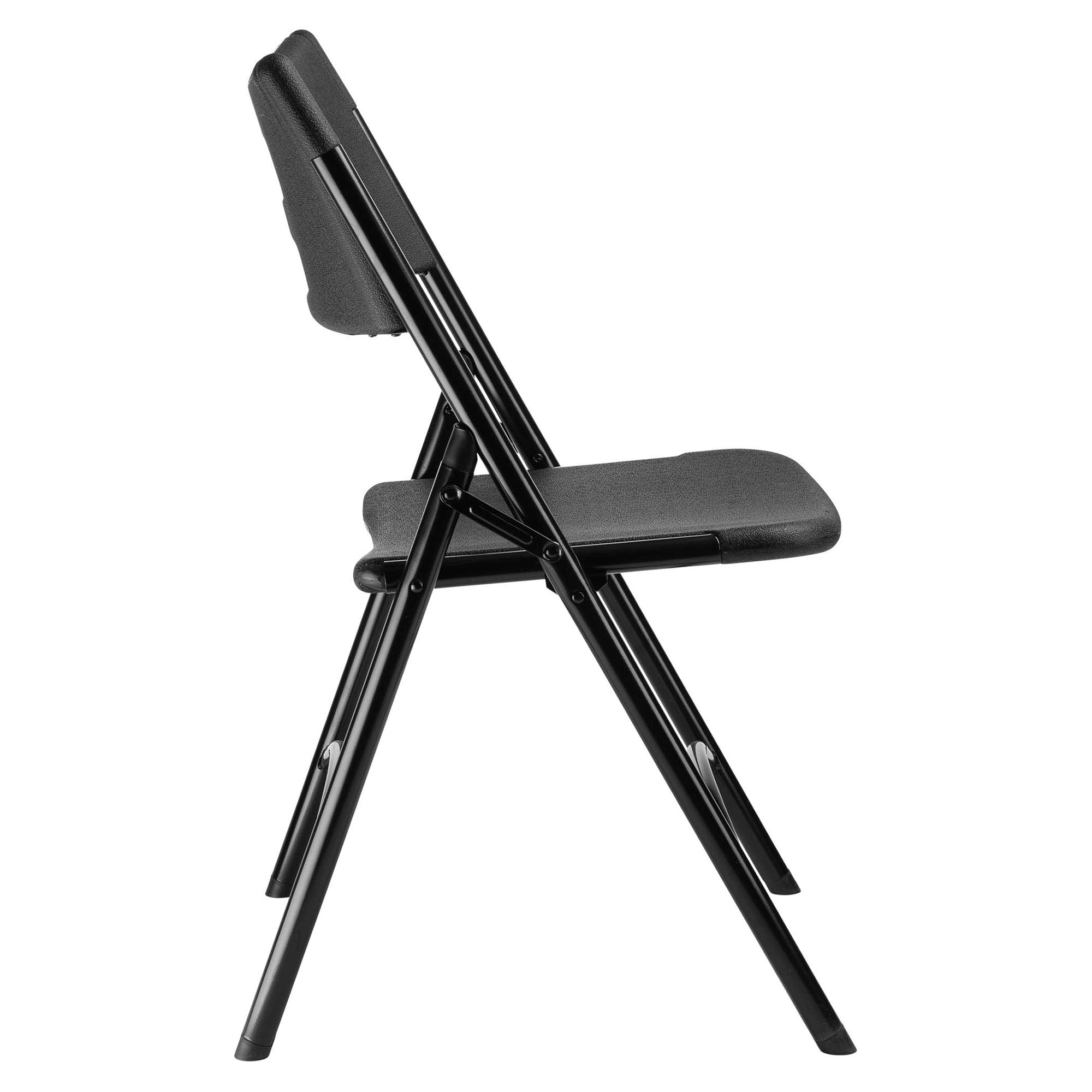 National Public Seating 610 32 x 18.75 x 21.5 in. 600 Series Heavy Duty Plastic Folding Chair Black - Pack of 4