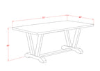 East West Furniture V2-677 3 Piece Dining Set Contains a Rectangle Dining Room Table with V-Legs and 2 Kitchen Table Bench, 40x72 Inch, Multi-Color