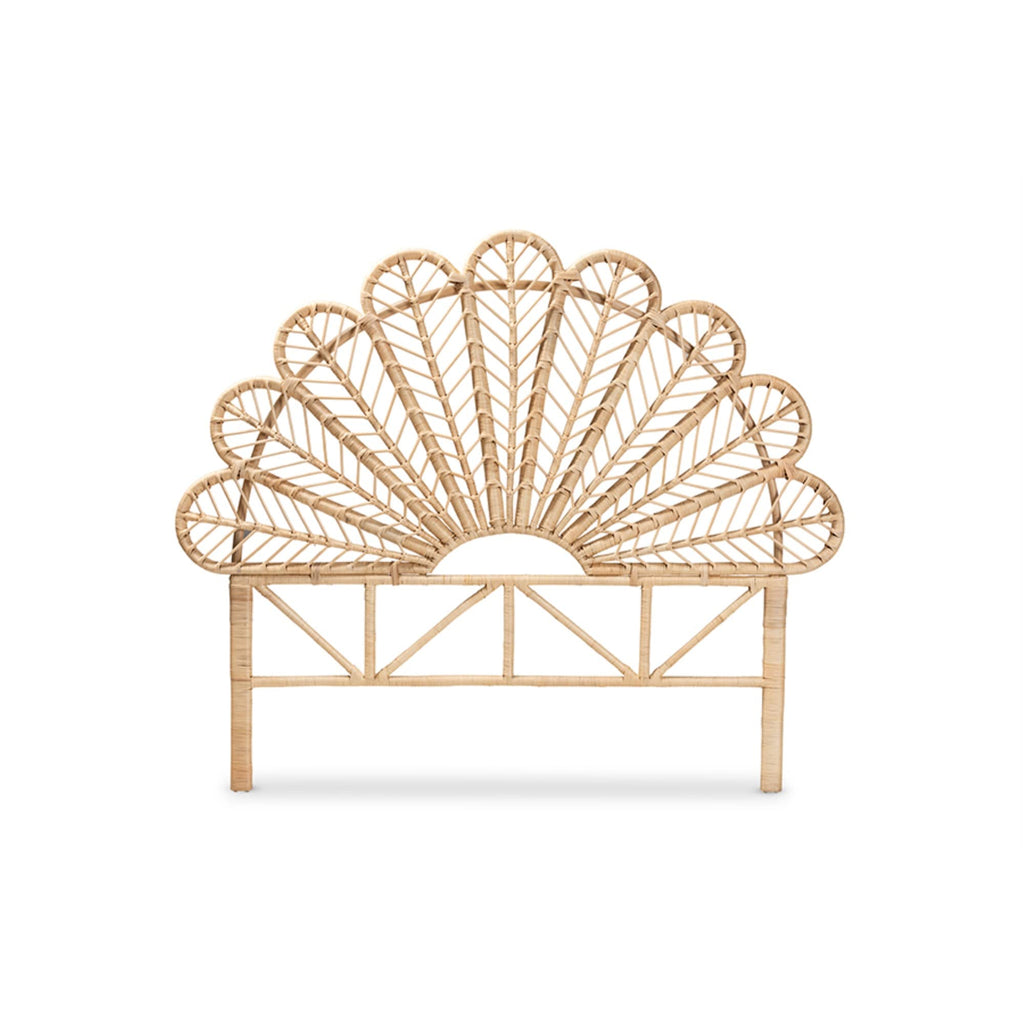 Baxton Studio Variel Modern Bohemian Natural Brown Rattan Queen Size Standalone Headboard