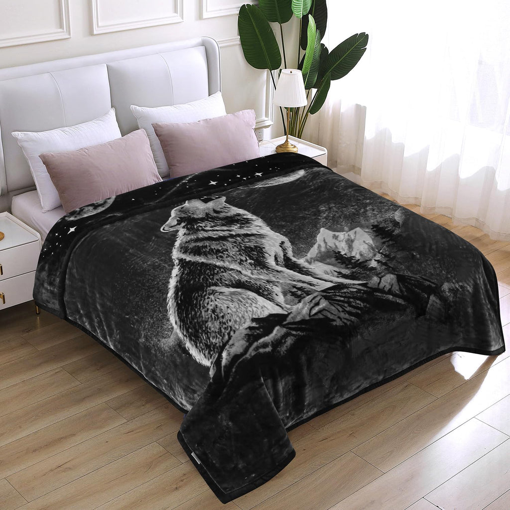 Jyk Soft Blanket Korean Mink Blanket, 5 Lb Fleece Blanket Queen 75'' X 87'' - 2 Ply Reversible 520Gsm Super Soft Plush, Thick, W