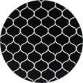 Unique Loom Trellis Frieze Collection Area Rug - Rounded (8 Round, Black/ Ivory)