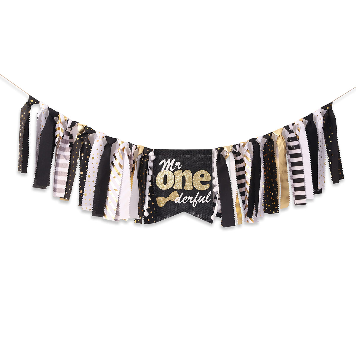 WAOUH Mr Onederful High Chair Banner - First/1st Birthday Decoration for Boy,Theme Garland for Birthday Party,Photo Booth Props 