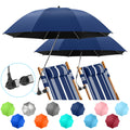 Nbtous 2 Pack Chair Umbrella With Clamp, 360  Adjustable Umbrella For Chair, Upf50+ Umbrella For Beach Chair, Patio Chair, Campi