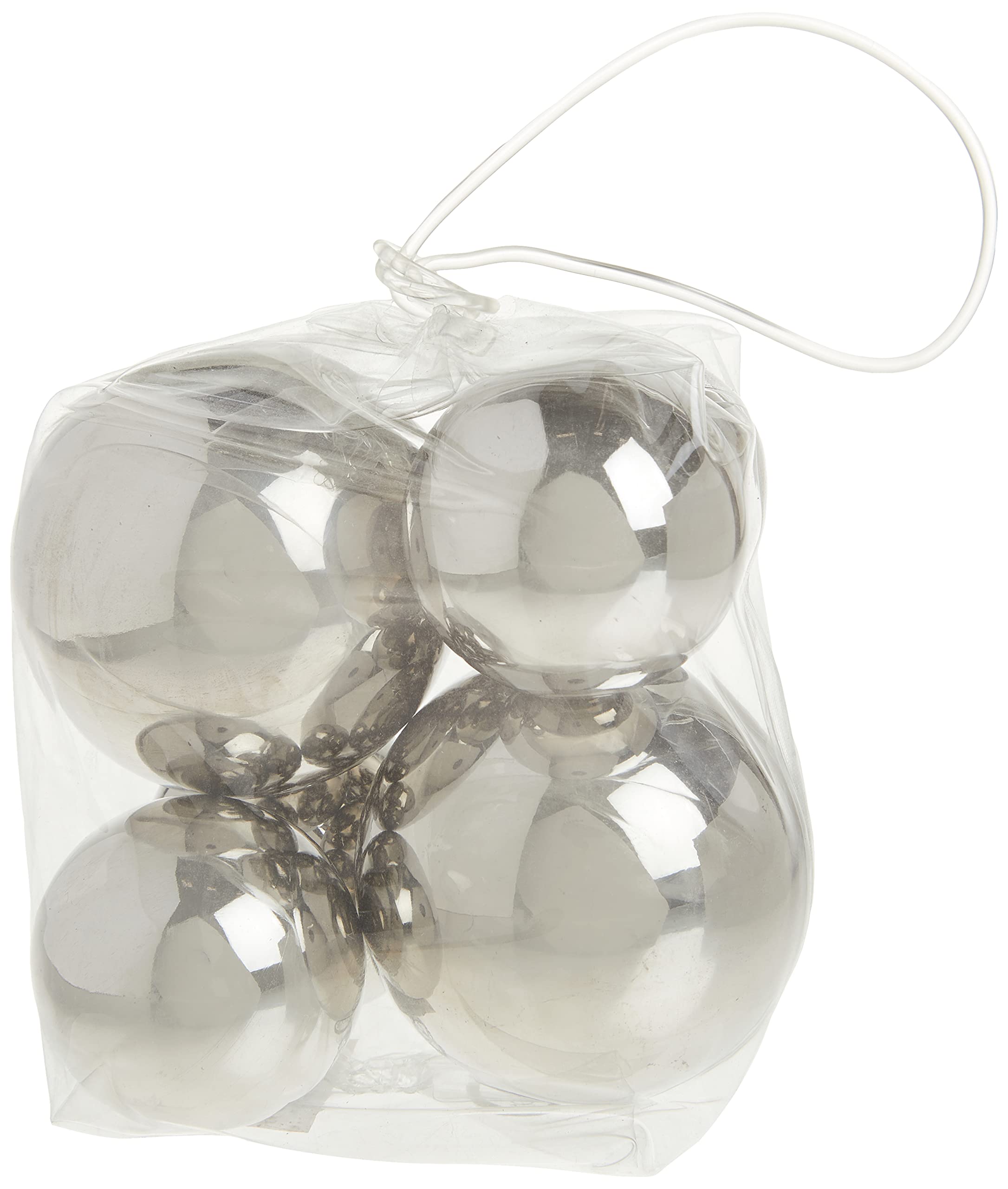 Abbott Collection 27-Cannonball 6Pc Decorative Ball-2Ast-1.5-2.5'' L, Silver