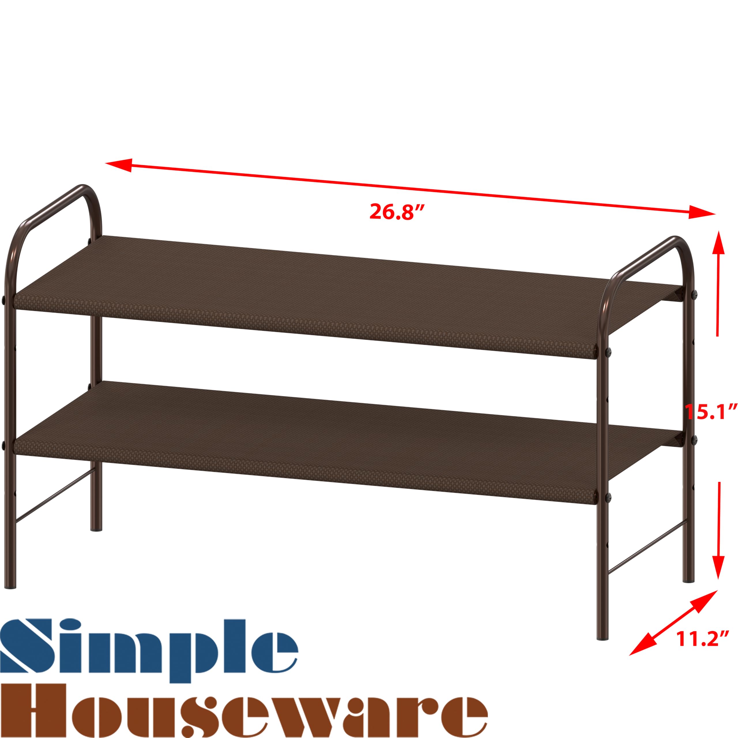 Simple Houseware 2-Tier Shoe Rack Storage Organizer, Bronze