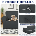 Purefit 100% Dual Waterproof Couch Cover Slipcovers For Couches And Sofas - Stretch Non Slip Fleece Sofa Covers Washable, Leakproof Furniture Protector For Kids, Pets, Dog (Sofa, Dark Gray)