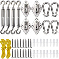 Gooswexmzl Shade Sail Hardware Kit, Stainless Steel Hardware Kit For Triangle Square Rectangle Sun Shade Sail Installation For P