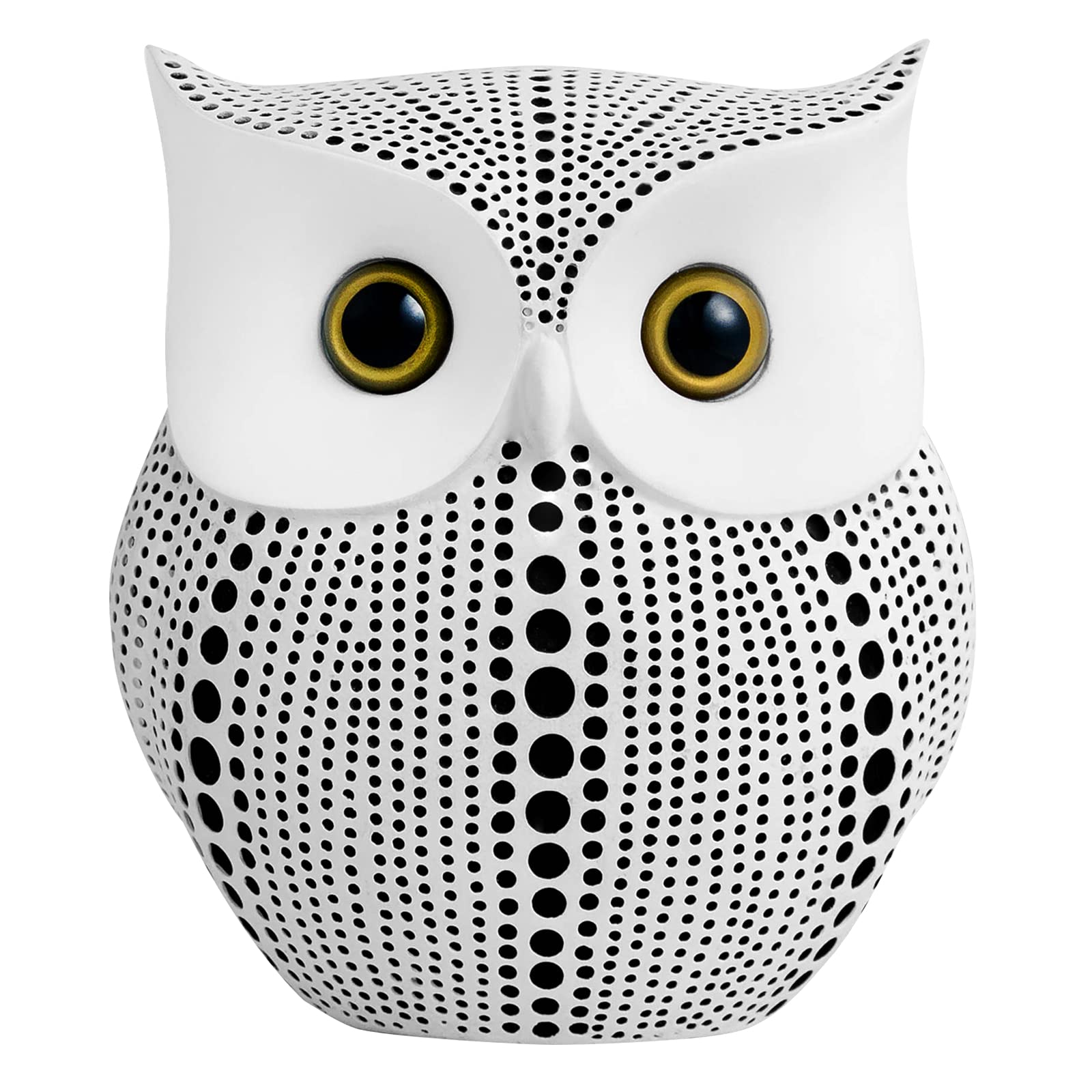 Owl Statue for Home Decor Accents Office Decoration, APPS2Car Handmade Polka Dots Buhos Modern Bird Figurine for Indoor Book She