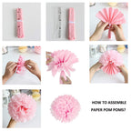 Lightingsky 10Pcs Diy Decorative Tissue Paper Pom-Poms Flowers Ball Perfect For Party Wedding Home Outdoor Decoration (12-Inch D