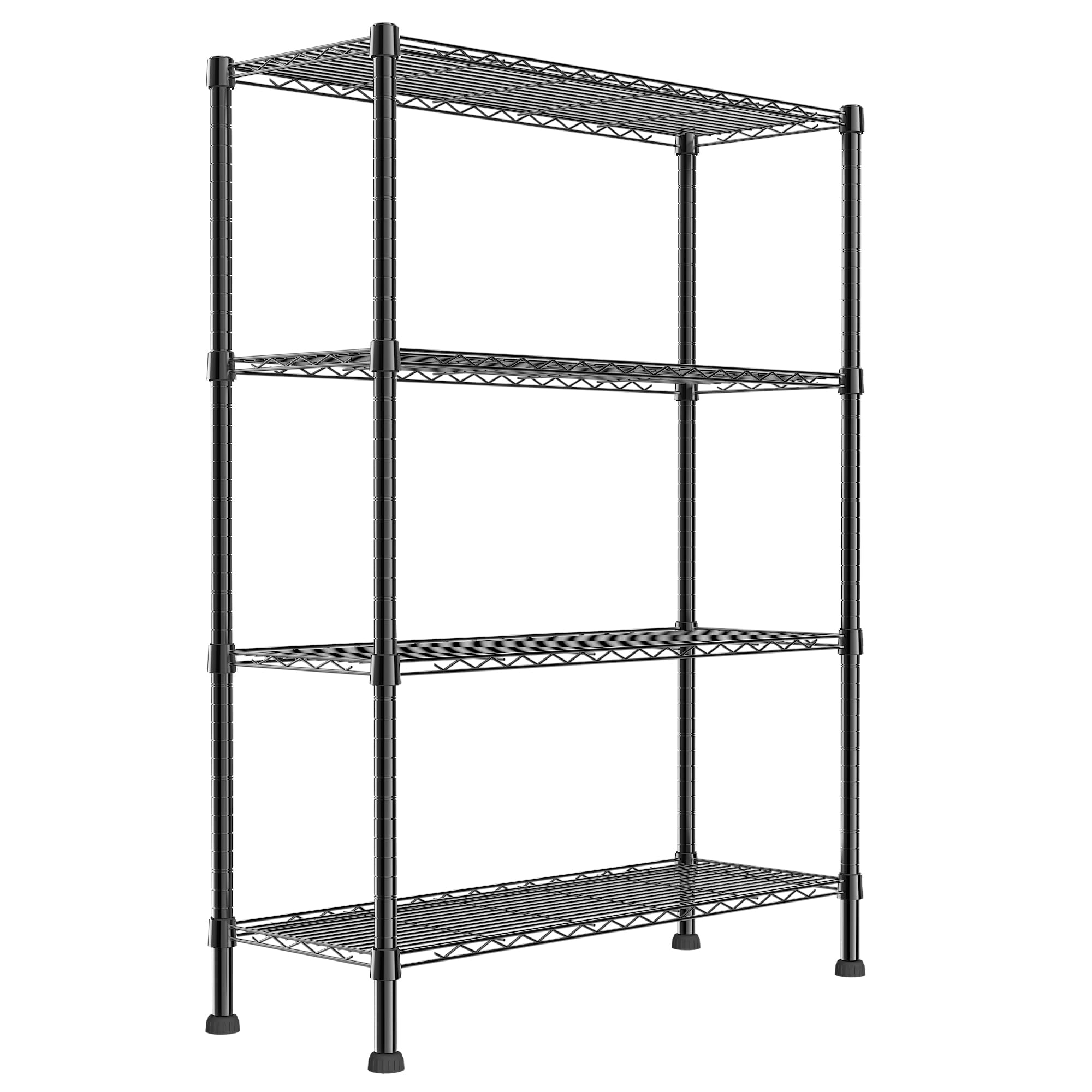 Regiller 4-Wire Shelving Metal Storage Rack Adjustable Shelves,Standing Storage Shelf Units For Laundry Bathroom Kitchen Pantry Closet(Black,14.1' D X 36.1' W X 54' H)