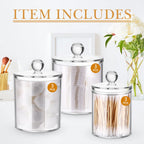 9 Pack Acrylic Holder Dispenser Plastic Apothecary Jars With Lids For Cotton Ball, 10/22/39 Oz Clear Plastic Storage Jars Floss
