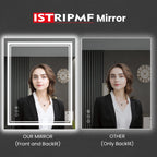 Istripmf 24X30 Inch Led Bathroom Mirror With Lights, Backlit And Front Lighted Bathroom Mirrors For Wall, Anti-Fog Dimmable Memo