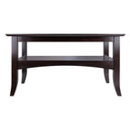 Ergode Wood Camden Coffee Table - Sophisticated Style, Durable Solid Wood, Spacious Surface & Lower Shelf for Storage, Coffee Finish, Easy Assembly.