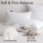 Miulee Pillow Inserts 22X22 Inch Set Of 2, Polycotton Mix Feather Throw Pillow Inserts, 22 Inch Square Decorative Couch And Sofa