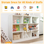 Honey Joy Kids Storage Organizer, 8-Section Wooden Display Shelf For Classroom, Playroom, Nursery, Kindergarten