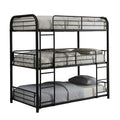 Acme Cairo Metal Frame Twin Triple Bunk Bed in Sandy Black