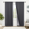 Xwzo 100% Blackout Curtains 84 Inches Long With Tiebacks- Heat And Full Light Blocking, Thermal Insulated Window Panels For Bedr